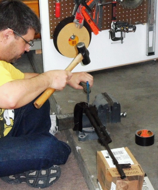 Image of Marc removing barrel pin
